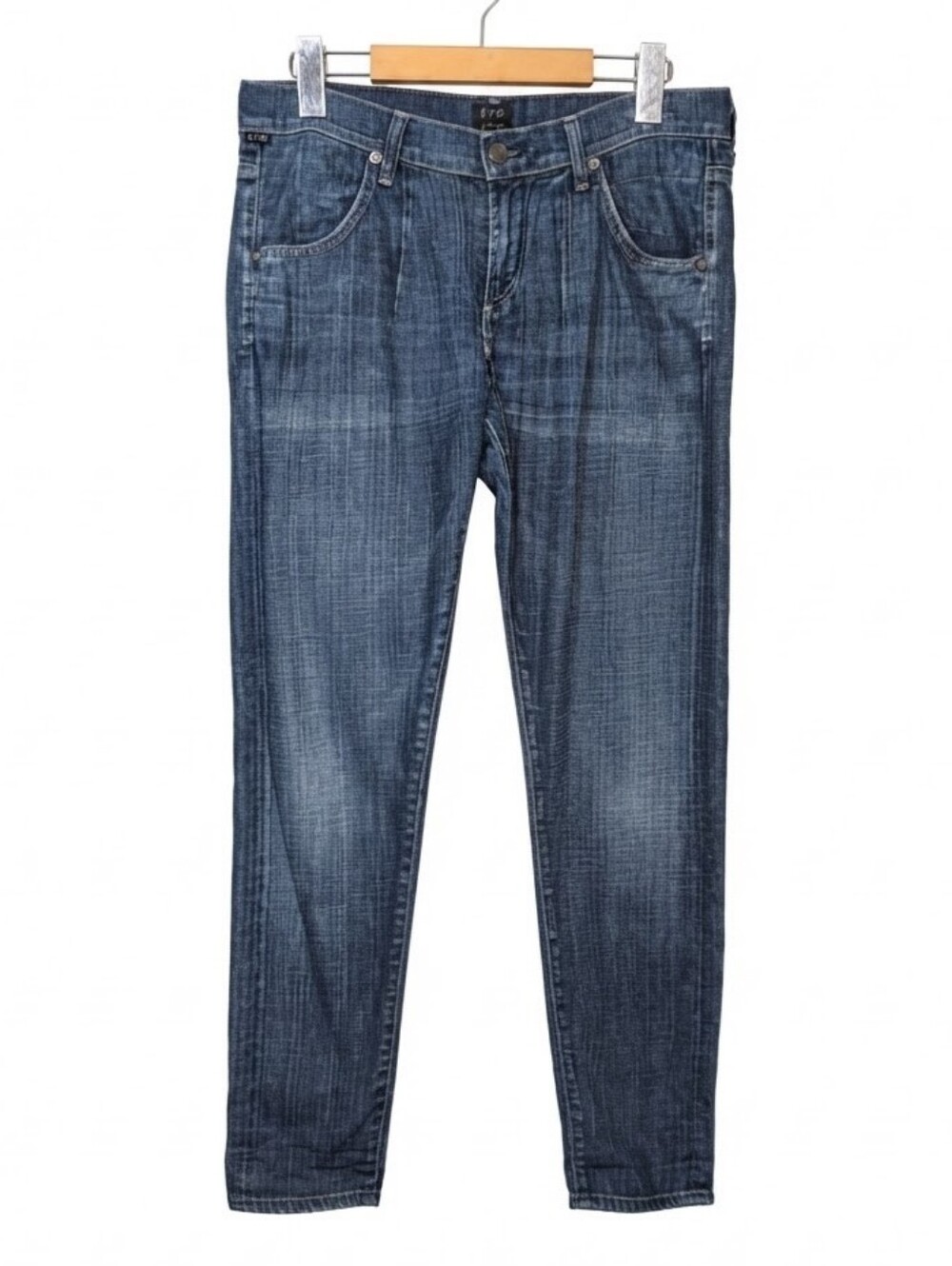 Vintage Y2K Citizens of Humanity Pleated Slim Denim Jeans Womens Size 27 Blue